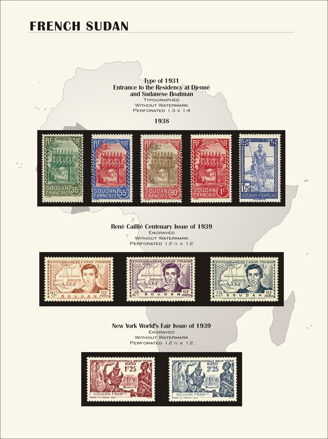 French Sudan 9 with stamps