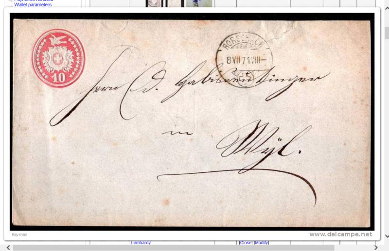 Schweiz 1871 Embossed 10 Rappen Rot Auf Brief Hipstamp
